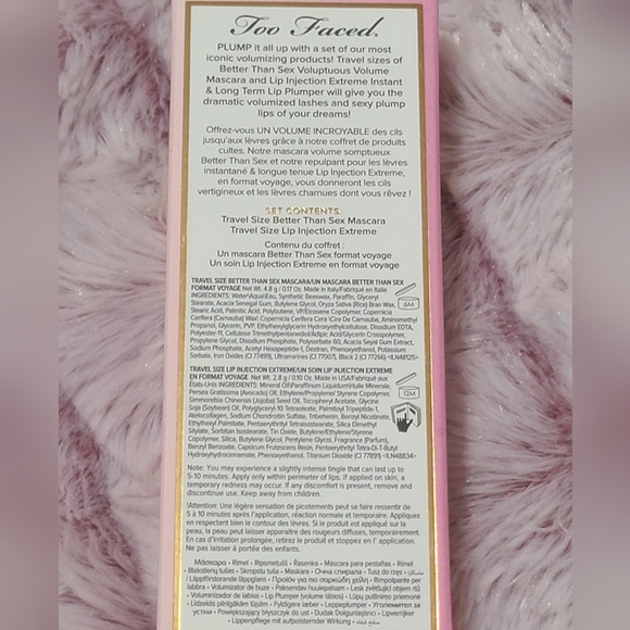 Too Faced Voluptuous Lashes & Plump Lips Mini Mascara & Lip Set Authentic NEW - Picture 4 of 5